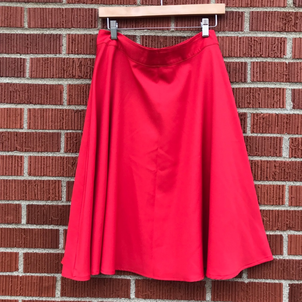 Allegra K womens red circle skater skirt size large A Line